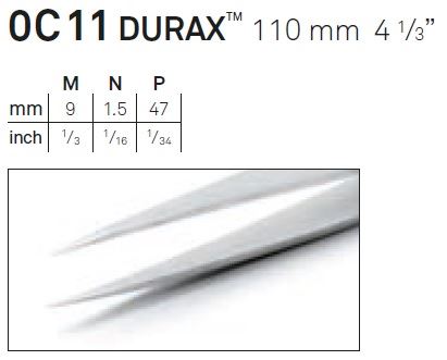 פינצטה מפלדה 0C-11-DURAX רוביס