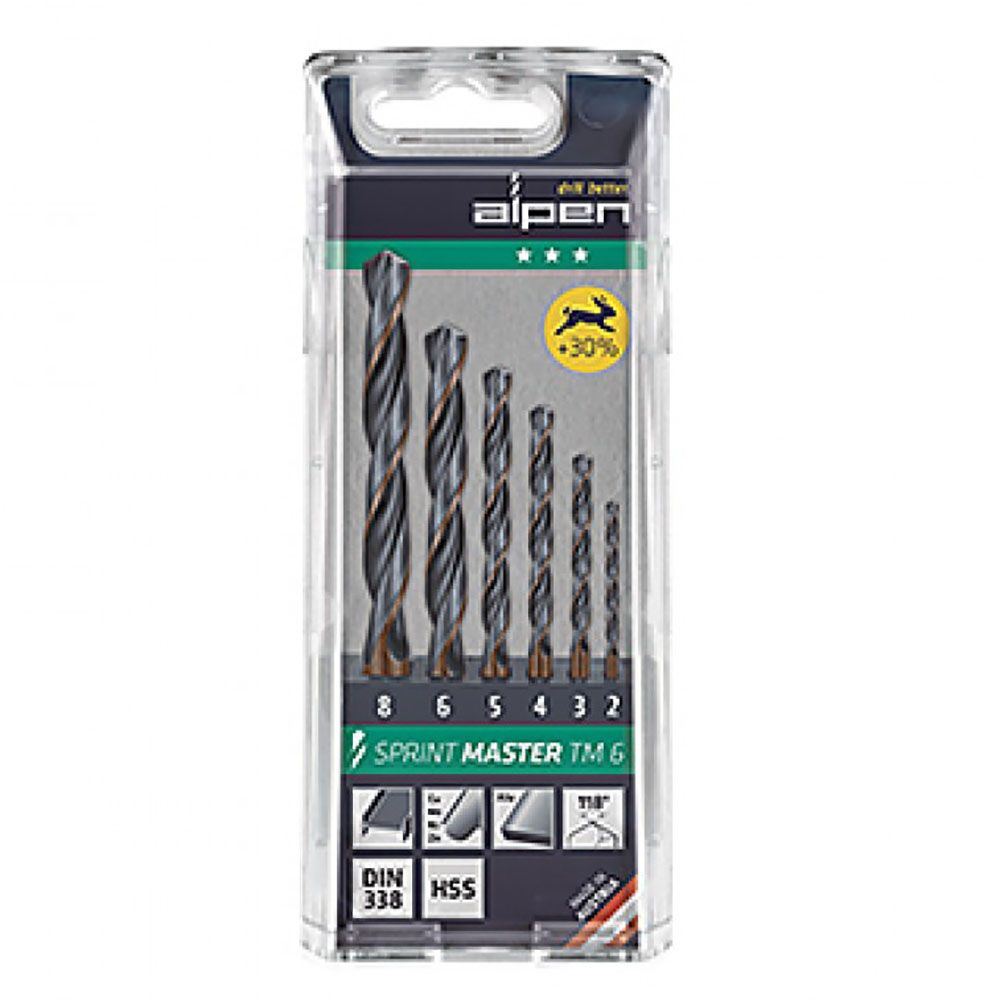 סט מקדחי מתכת למקדחה  6 יח' ALPEN TM6