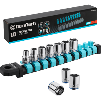 סט בוקסות 3/8 10 יח' עם מתקן DURATECH