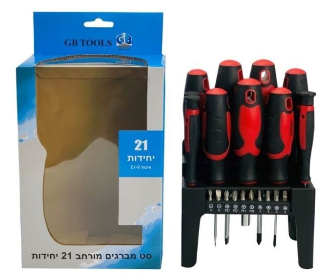 סט 21 מברגים עם סטנד
