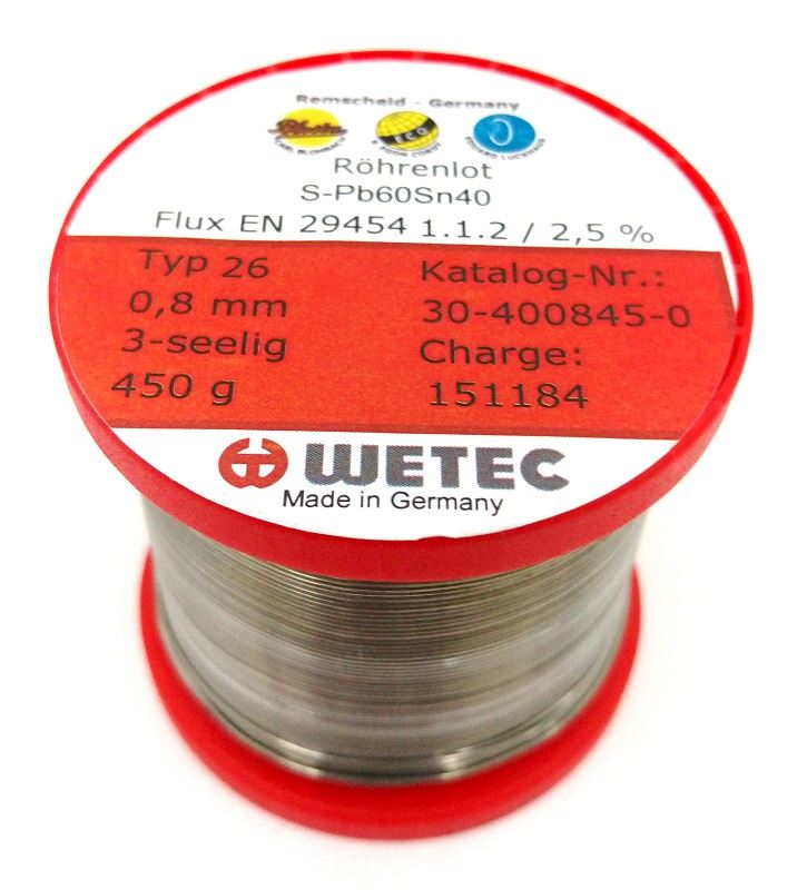 בדיל 0.8 מ"מ 450 גרם 60/40 WETEC
