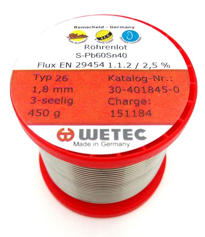 בדיל 1.8 מ"מ 450 גרם 60/40 WETEC