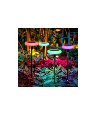 טבעת RGB דוקרן לגינה סולארי RGB + 3000K שחור 18 לדים