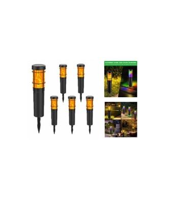 שלהבת דוקרן לגינה סולארי אור להבה + RGB  שחור 12 לדים