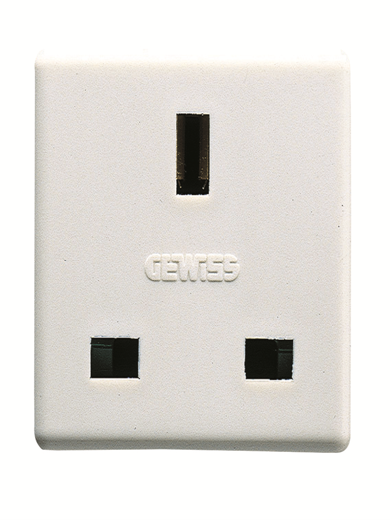 שקע בריטי פין שטוח 13A לבן GW