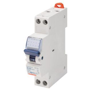 חצי אוטומט 1 מודול 10KA + ניתוק 0 מוגן10A 2P-אופיין C