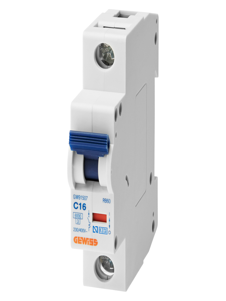 חצי אוטומט דגם 1P 32A 6kA C GEWISS RB60