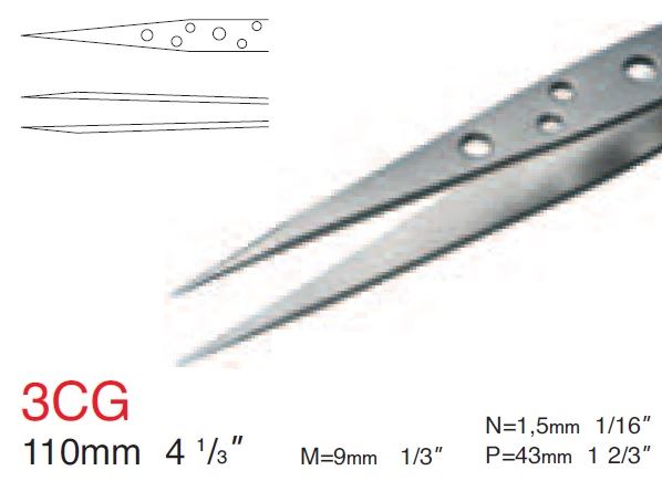 פינצטה מנירוסטה 3CG רוביס