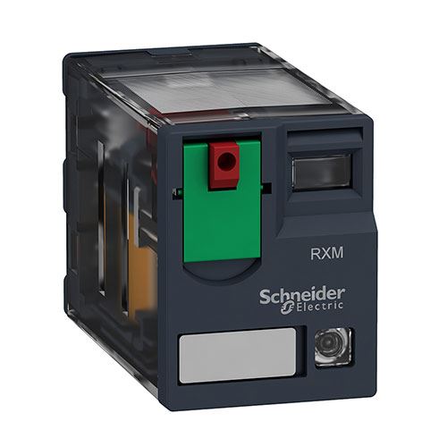 ממסר 4 מגעים+לד+לחצן אילוץ 24VAC
