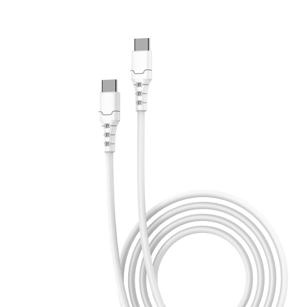 כבל טעינה 1 מטר לבן TYPE C ל- 100W TYPE C