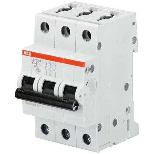 חצי אוטומט 10KA תלת פאזי 40A אופיין S203M C
