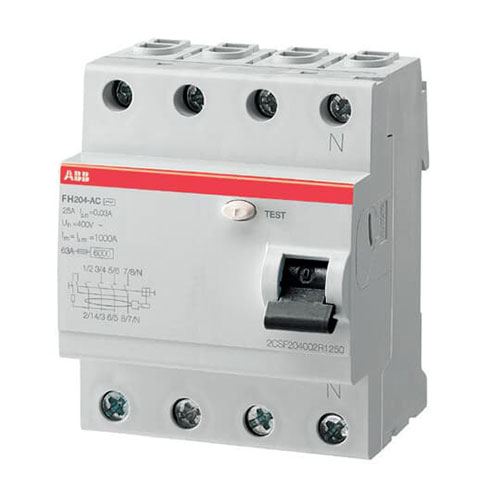 ממסר פחת 6KA 4x25A 30mA דגם FH204