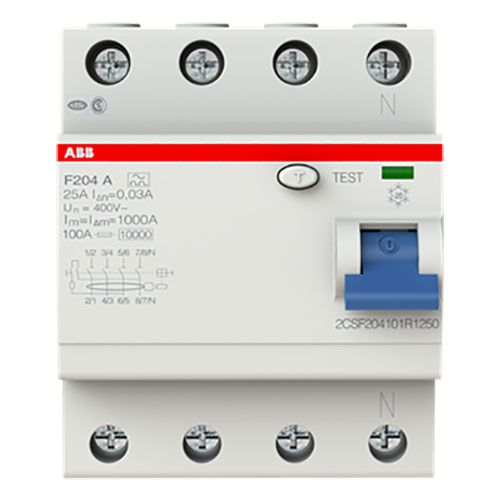 ממסר פחת תלת פאזי 63A 300mA 10KA דגם F204