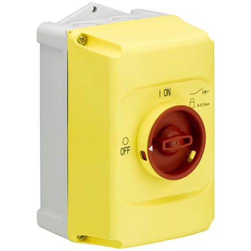קופסא צהובה למפסק MS116/132 מ.מים IB132-Y IP65