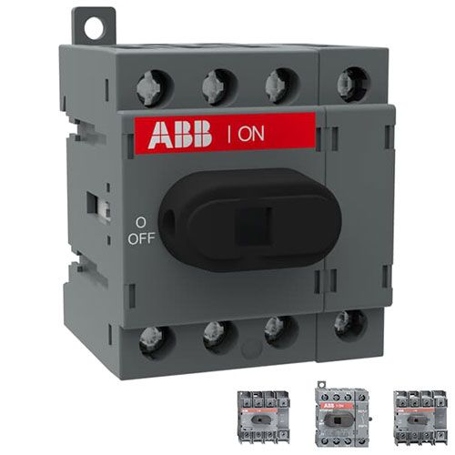 מנתק בעומס 40A ארבע פאזי עם ידית OT40F4N2