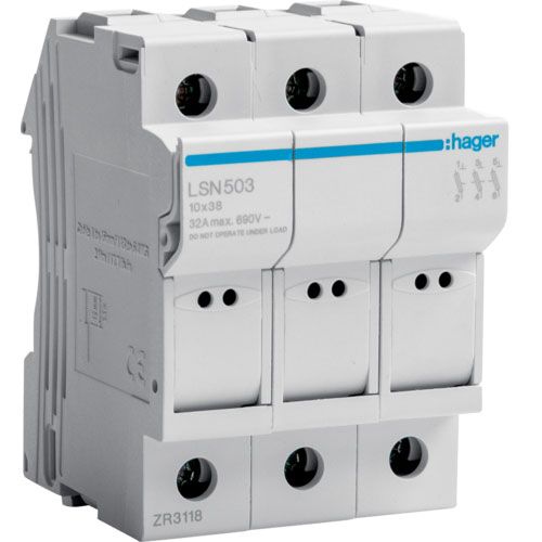 מנתק נתיכים 10X38 3P 32A