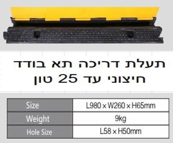 תעלת דריכה תא בודד חיצוני אורך 98 סמ רוחב 26 ס"מ גובה 6.5 ס"מ וגה