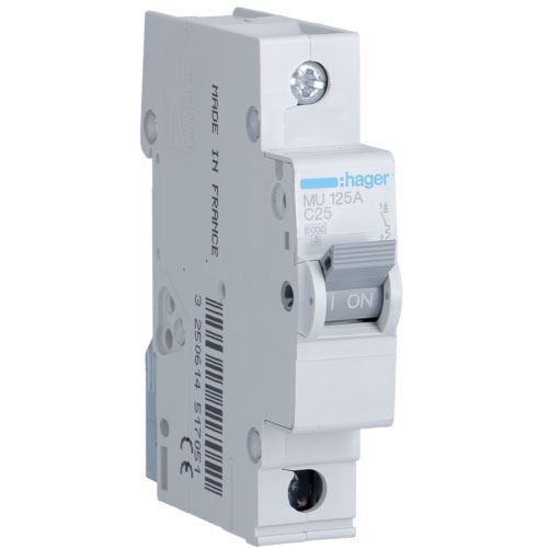 חצי אוטומט HAGER 6KA 1X25A C