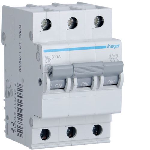 חצי אוטומט HAGER 6KA 3X10A C