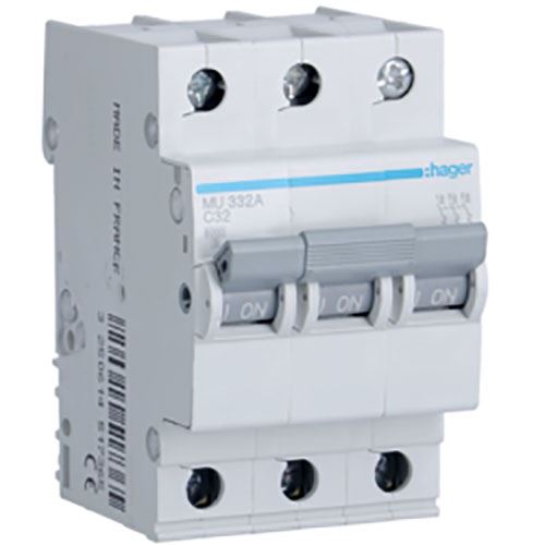 חצי אוטומט HAGER 6KA 3X32A C