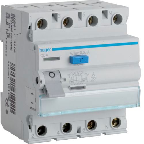 ממסר פחת HAGER  30MA 4X63A