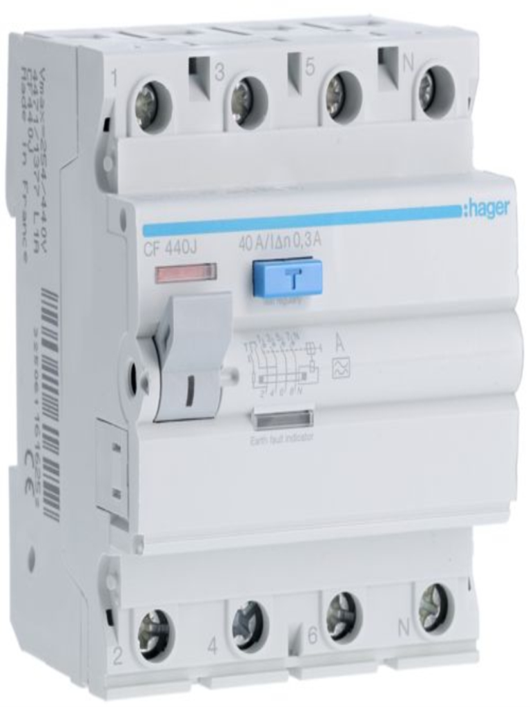 ממסר פחת HAGER 300MA 4X40A
