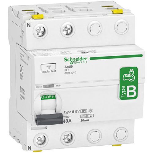 ממסר פחת דגם B לטעינת כלי רכב IID 1P+N 40A 30MAH