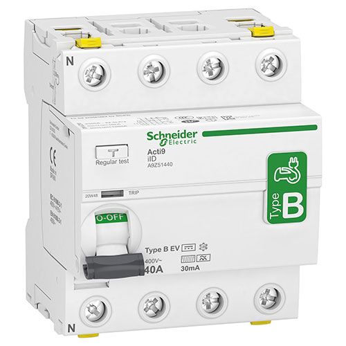 ממסר פחת דגם B לטעינת כלי רכב IID 3P+N 40A 30MAH