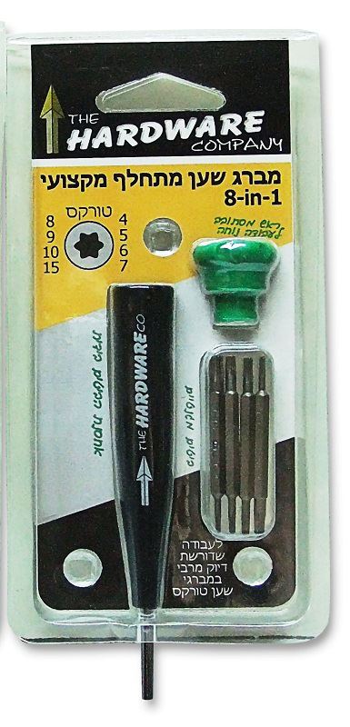 מברג טורקס מתחלף מקצועי 8 ראשים