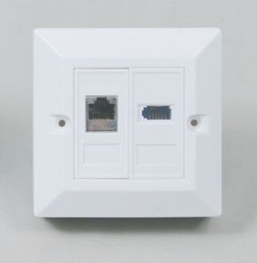 שקע מחשב RJ 45 + בזק חדש יחיד עה"ט