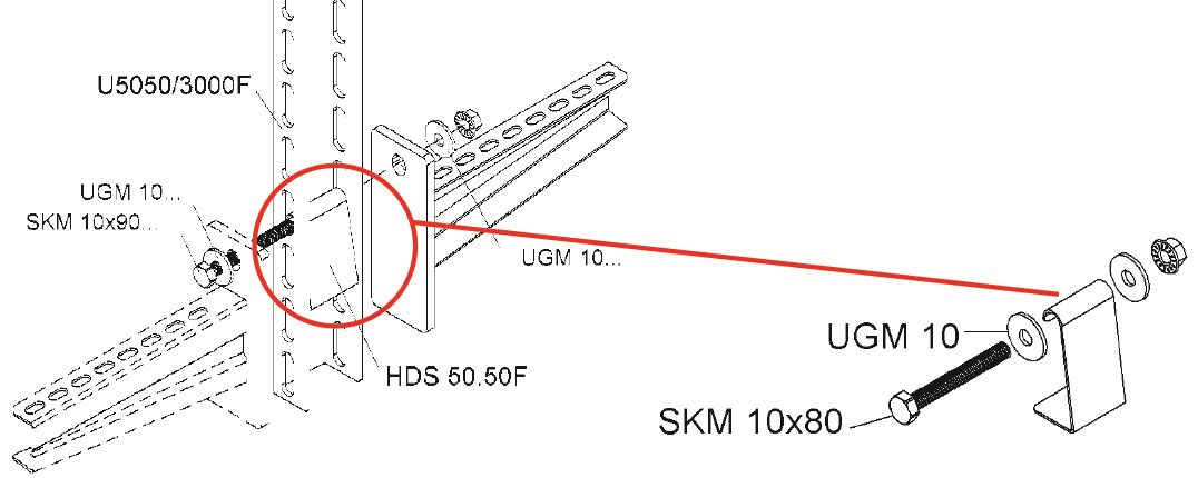 ערכה לחיבור זרוע KTA לעמוד HDS 50.50 F גילוון חם
