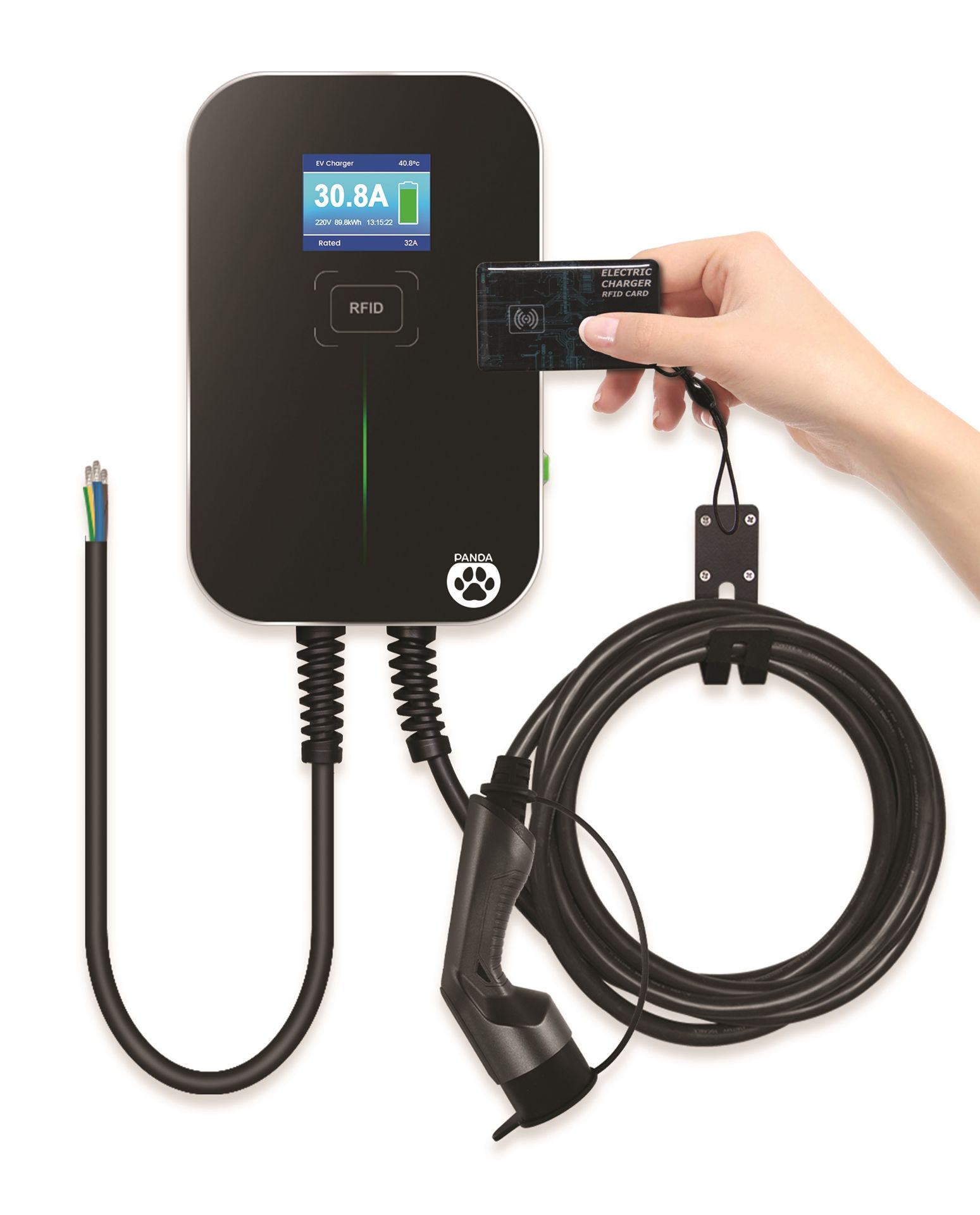 עמדת טעינה ביתית לרכב חשמלי דגם 22 KW RFID +פחת AC/DC