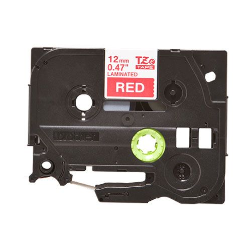 סרט כיתוב לבן על אדום  TZE435 12MM