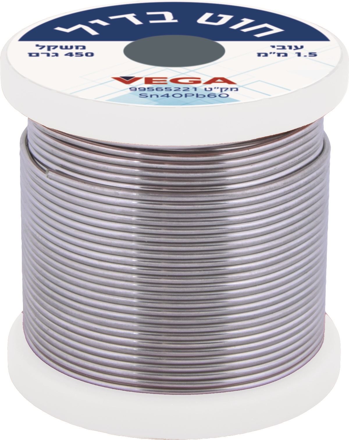 חוט בדיל 1.5 מ"מ 450 גרם,Solder Wire – 450g, 1.5mm Diameter