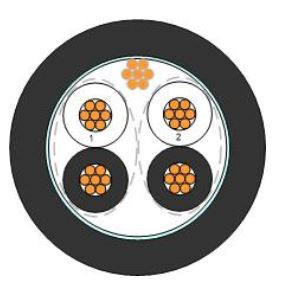 כבל מכשור שחור 2X2X18 AWG כ"מ - תוף 500מ'