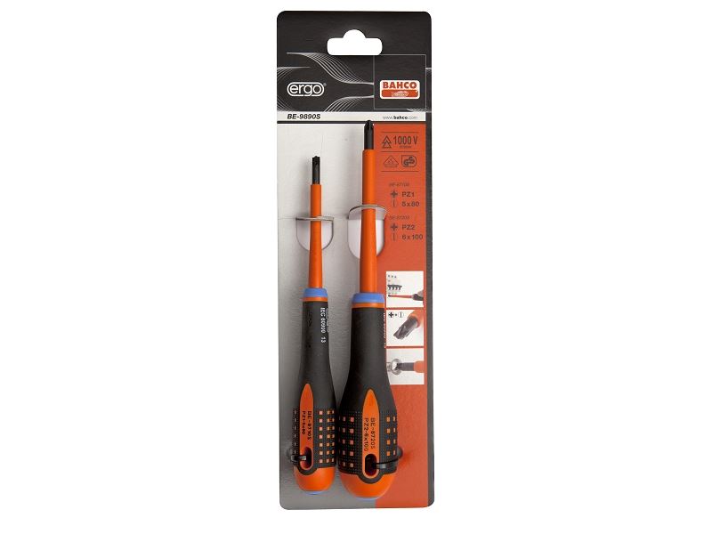 סט מברגים 2 י"ח 1000V PZ1+PZ2 באקו